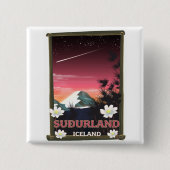 Reisposter Zuidland IJsland Vierkante Button 5,1 Cm (Voorkant)