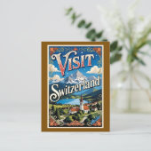 Reisposter Zwitserland bezoeken Briefkaart (Staand voorkant)