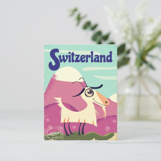 reisposter Zwitserland Briefkaart (Staand voorkant)