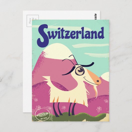 reisposter Zwitserland Briefkaart (Voorkant / Achterkant)