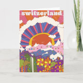Reisposter Zwitserland Retro Feestdagen Kaart (Voorkant)
