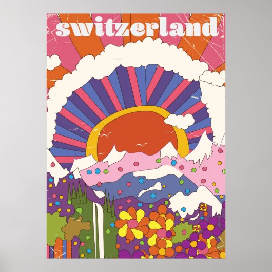Reisposter Zwitserland Retro Poster (Voorkant)