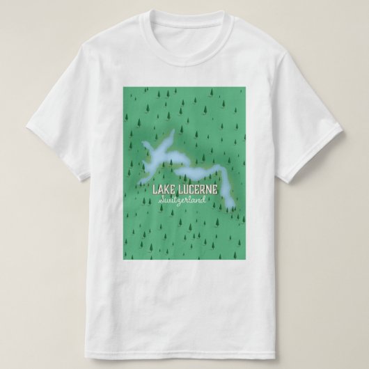Reisposterkaart bij het meer van Lucerne Zwitserla T-shirt (Design voorkant)