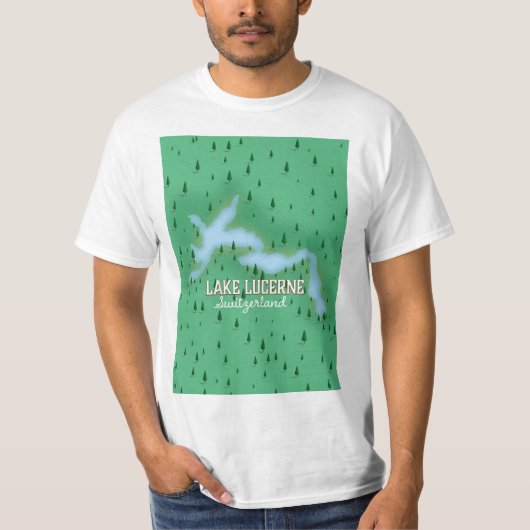 Reisposterkaart bij het meer van Lucerne Zwitserla T-shirt (Voorkant)