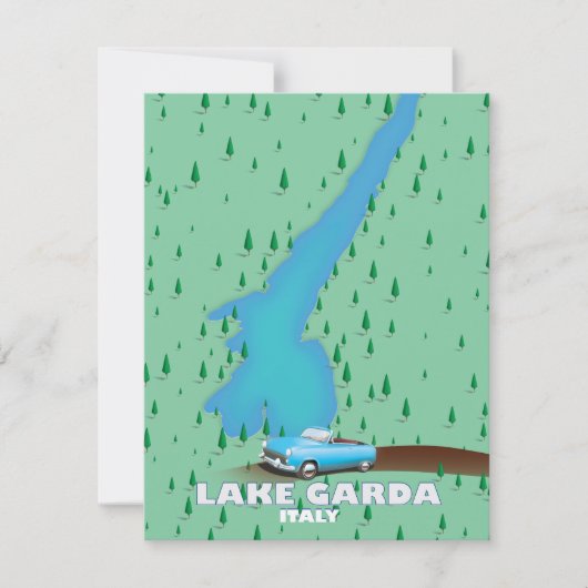 Reisposterkaart meer Garda Italië (Voorkant)