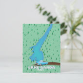 Reisposterkaart meer Garda Italië (Staand voorkant)