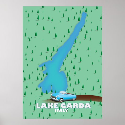 Reisposterkaart meer Garda Italië Poster (Voorkant)