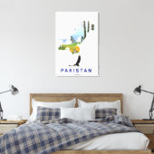 Reisposterkaart van Pakistan Canvas Afdruk (Insitu (Slaapkamer))