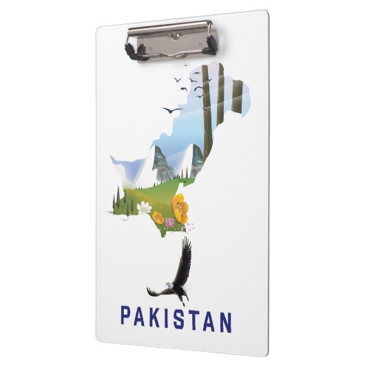 Reisposterkaart van Pakistan Klembord (Links)