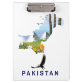 Reisposterkaart van Pakistan Klembord (Voorkant)