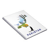 Reisposterkaart van Pakistan Notitieboek (Rechterzijde)