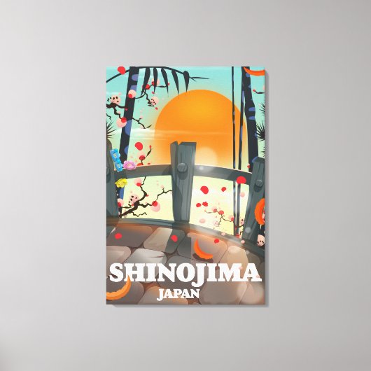 Reisposterkaart van Shinojima Canvas Afdruk (Voorkant)