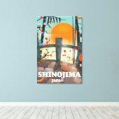 Reisposterkaart van Shinojima Canvas Afdruk (Insitu (Houten vloer))