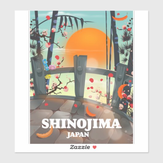 Reisposterkaart van Shinojima Sticker (Vel)