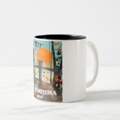 Reisposterkaart van Shinojima Tweekleurige Koffiemok (Voorkant rechts)