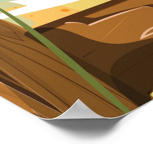 Reisposterkunst van de cartoon Padangbai. Poster (Hoek)