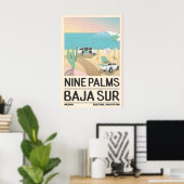 Reisposterprint Baja-kustlijn met surfborden Poster (Thuiskantoor)