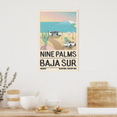 Reisposterprint Baja-kustlijn met surfborden Poster (Keuken)