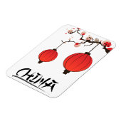 Reisposterprint China-lantaarns. Magneet (Linkerzijde)
