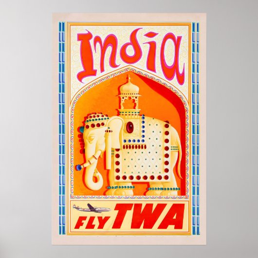 Reisposterprint India Delhi Vintage Reisposter Poster (Voorkant)