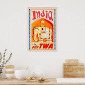 Reisposterprint India Delhi Vintage Reisposter Poster (Keuken)