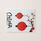 Reisposterprint van Chinese lantaarns. Legpuzzel (Horizontaal)