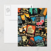 Reisposters retro  Europe azione usa Briefkaart (Voorkant / Achterkant)