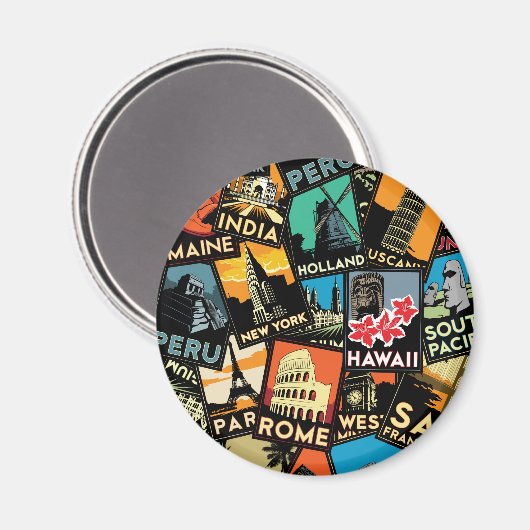 Reisposters retro  Europe azione usa Magneet (Voorkant / Achterkant)