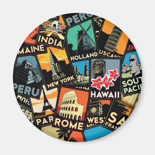 Reisposters retro  Europe azione usa Magneet (Voorkant)