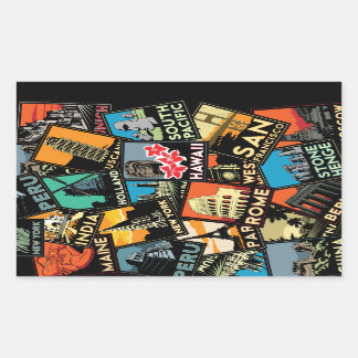 Reisposters retro Europe azione usa Rechthoekige Sticker