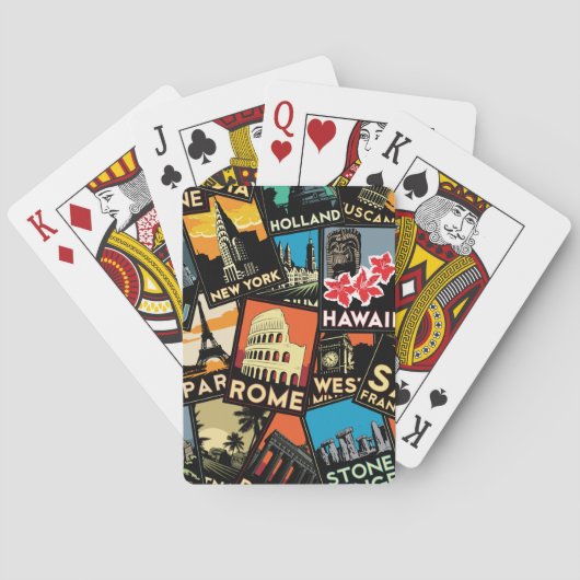 Reisposters retro  Europe azione usa Speelkaarten (Achterkant)