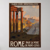 Reispostertrein Parijs Rome Italië Poster (Voorkant)