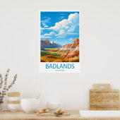 Reisprent Badlands National Park Muur Kunst Poster (Keuken)