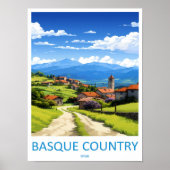 Reisprent Baskenland Muur Kunst Baskenland Poster (Voorkant)