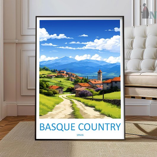 Reisprent Baskenland Muur Kunst Baskenland Poster