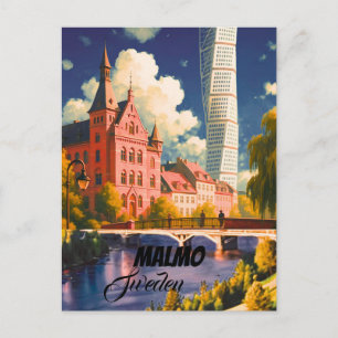 Reisprent Malmö - Malmö poster, Malmö, Zweden W Briefkaart