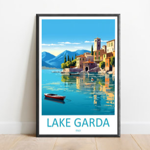 Reisprent Meer van Garda Wanddecoratie Meer van Ga Poster