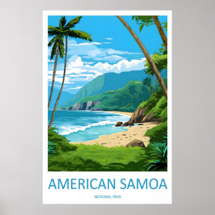 Reisprent Muur Kunst Amerikaans Samoa Nationaal Pa Poster