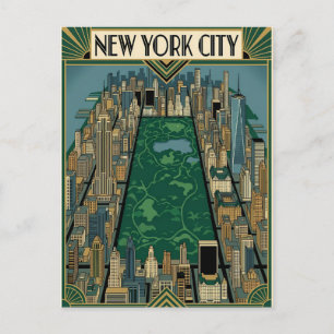 Reisprentbriefkaart New York City Briefkaart