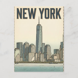 Reisprentbriefkaart New York City Briefkaart
