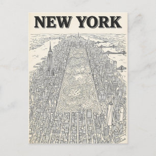 Reisprentbriefkaart New York City Briefkaart