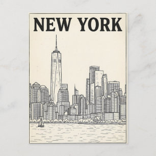 Reisprentbriefkaart New York City Briefkaart