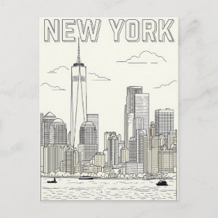 Reisprentbriefkaart New York City Briefkaart