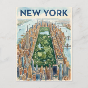 Reisprentbriefkaart New York City Briefkaart