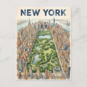 Reisprentbriefkaart New York City Briefkaart