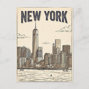 Reisprentbriefkaart New York City Briefkaart