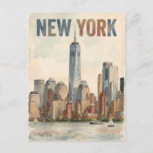 Reisprentbriefkaart New York City Briefkaart