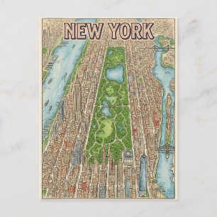 Reisprentbriefkaart New York City Briefkaart