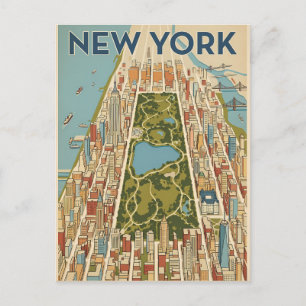 Reisprentbriefkaart New York City Briefkaart