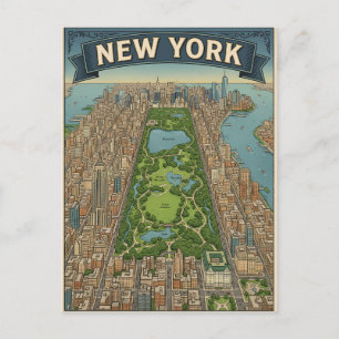 Reisprentbriefkaart New York City Briefkaart